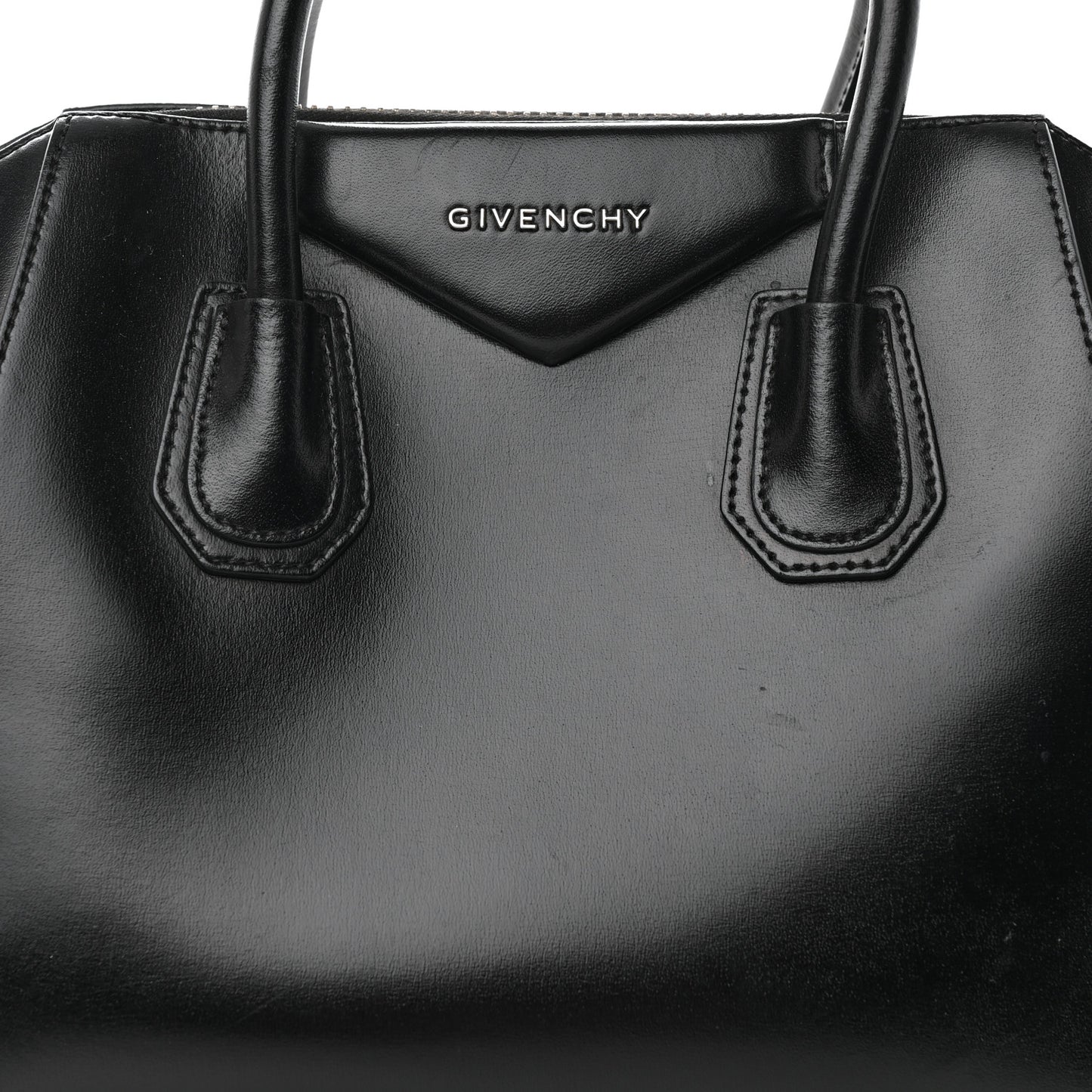 Shiny Lord Calfskin Small Antigona Black