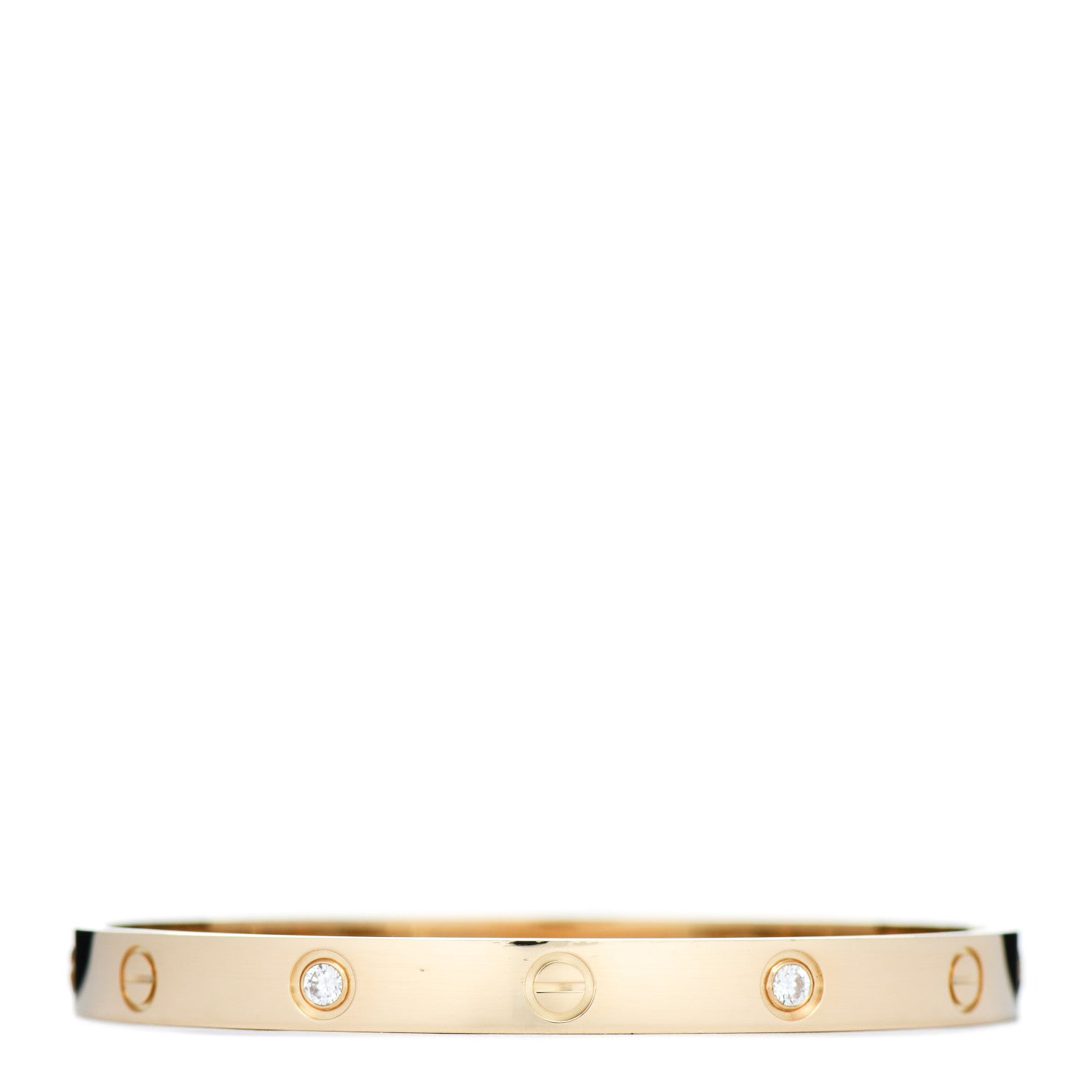 Cartier 18K Yellow Gold 4 Diamond LOVE Bracelet 18 3 of 6