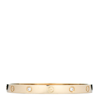 Cartier 18K Yellow Gold 4 Diamond LOVE Bracelet 18 3 of 6