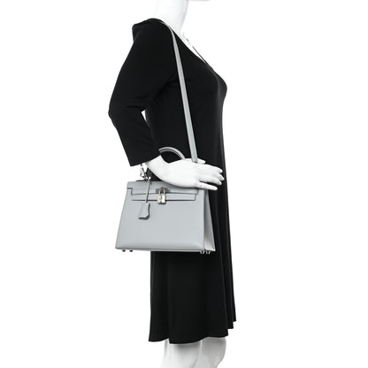 Hermes Epsom Kelly Sellier 25 Bleu Glacier 3 of 11