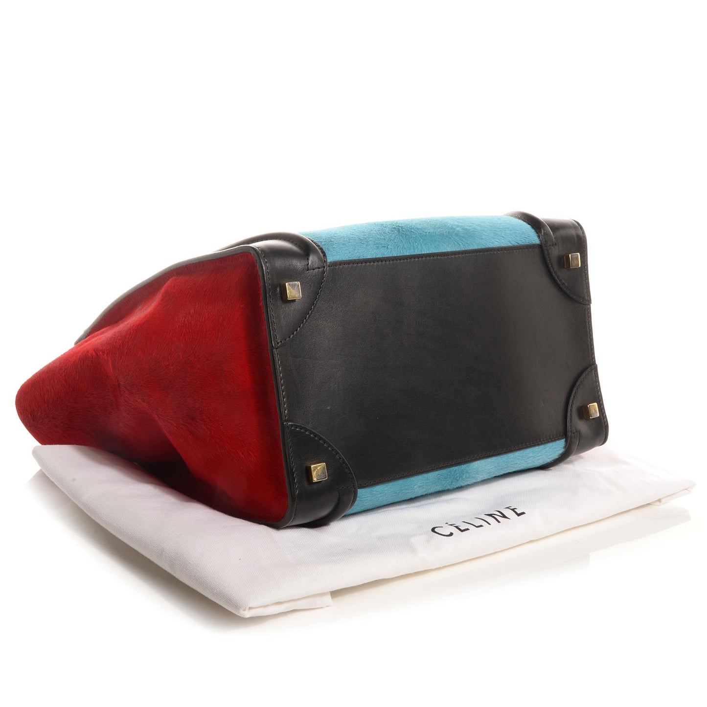 Pony Hair Mini Tri-Color Luggage Glacier Red Black