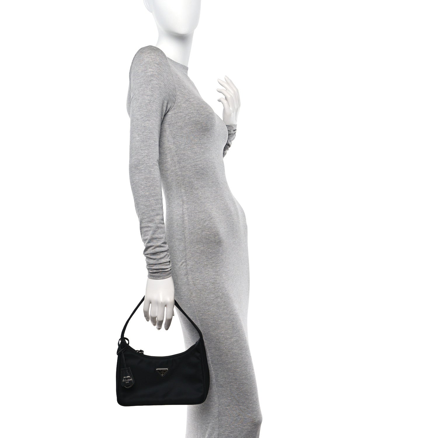 Prada Tessuto Nylon Mini Re-Edition 2000 Bag Black 2 of 9