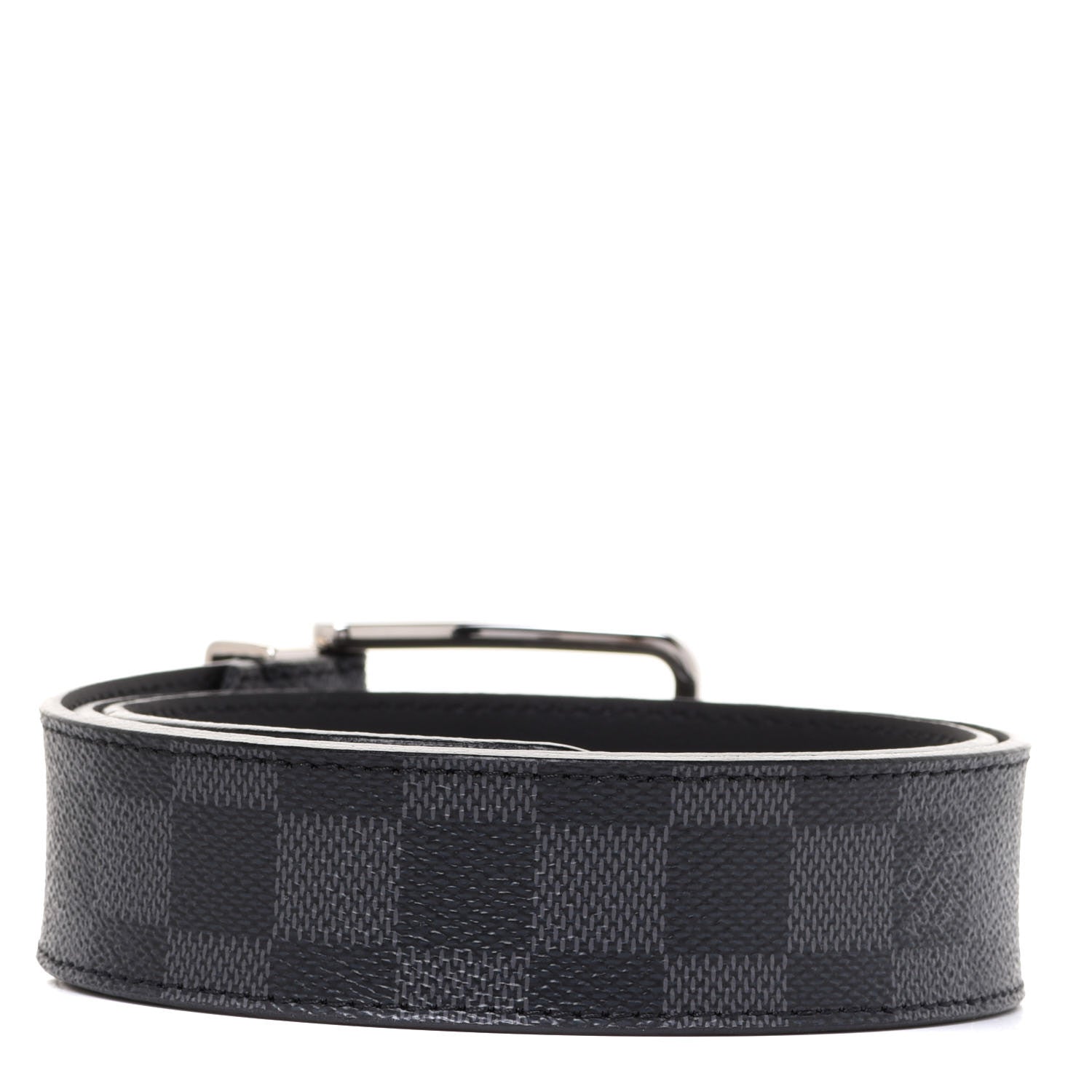 Louis Vuitton Damier Graphite Calfskin Belt 85 34 Black 2 of 8