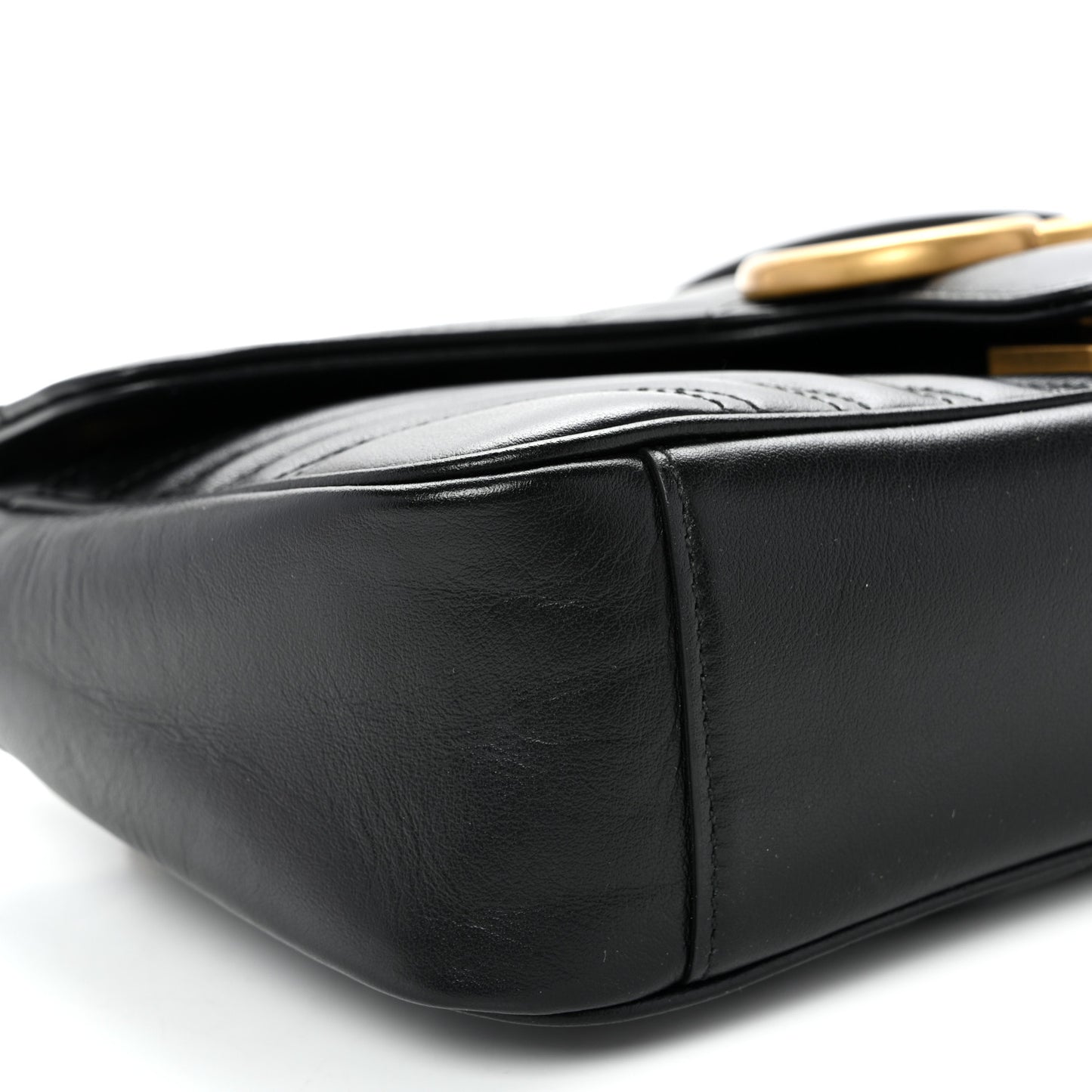 Calfskin Matelasse Small GG Marmont Shoulder Bag Black