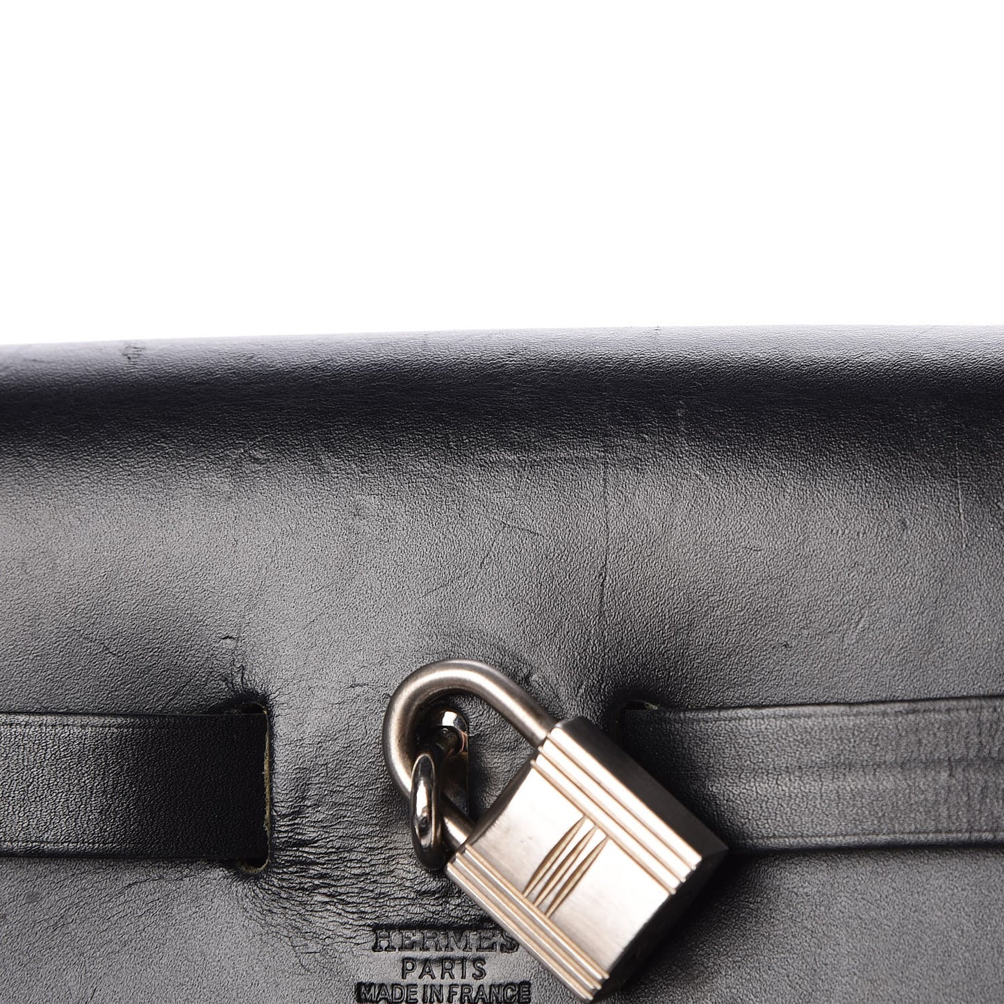 Toile Vache Calfskin Herbag 30 PM Black Natural