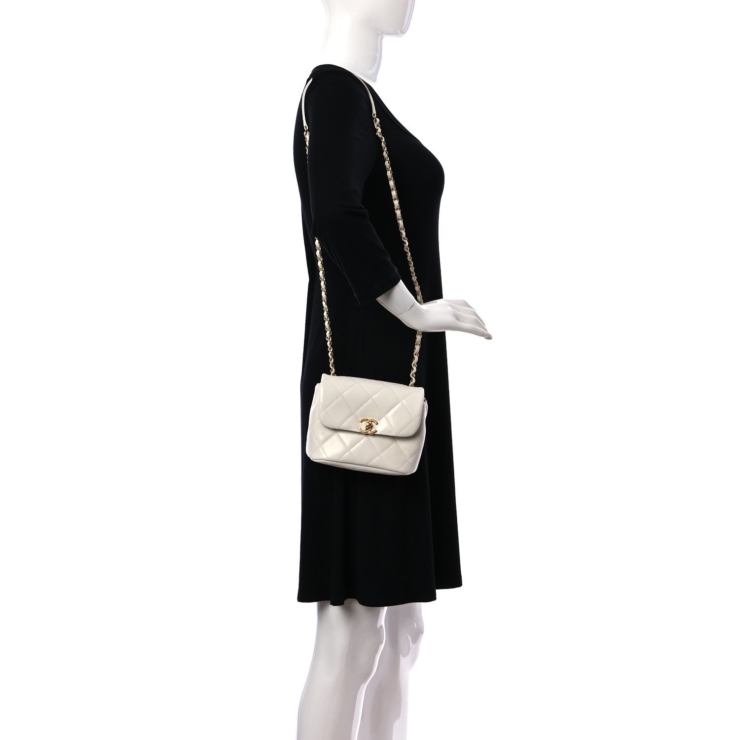 Chanel Shiny Caviar Quilted Mini Flap White 2 of 10