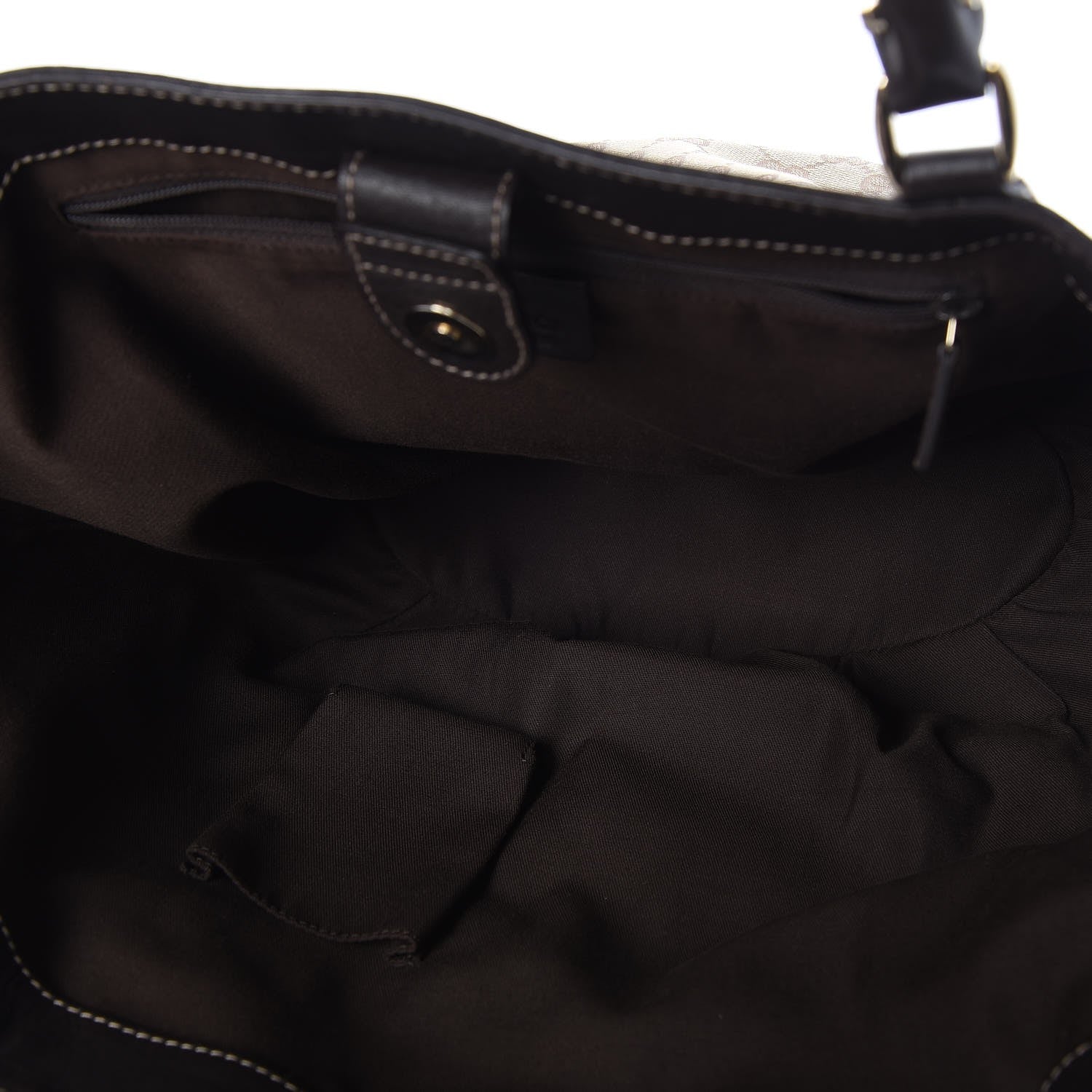 Gucci Monogram Medium D Gold Tote Bag Brown 7 of 7