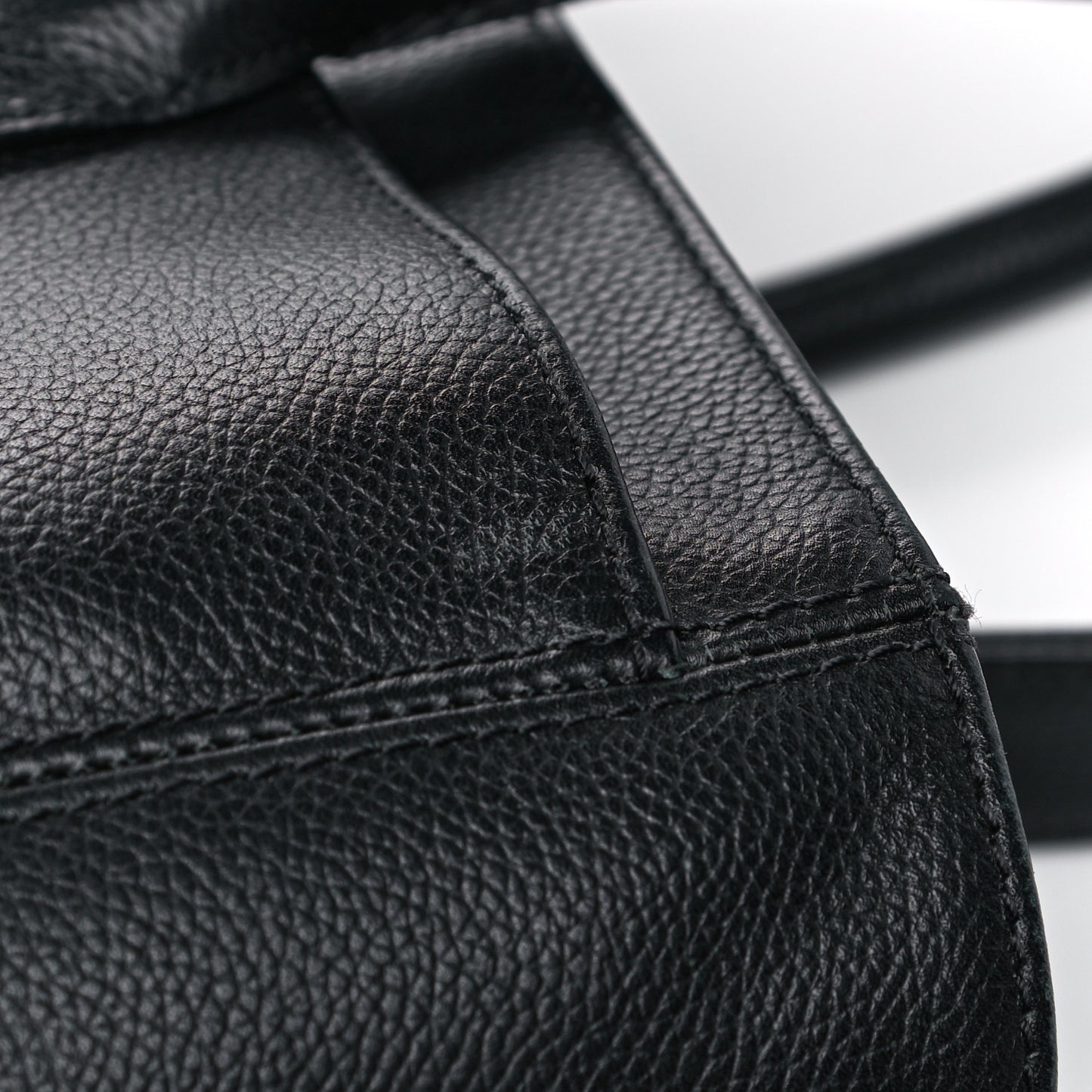 Calfskin Cerf Executive Shopper Tote Black