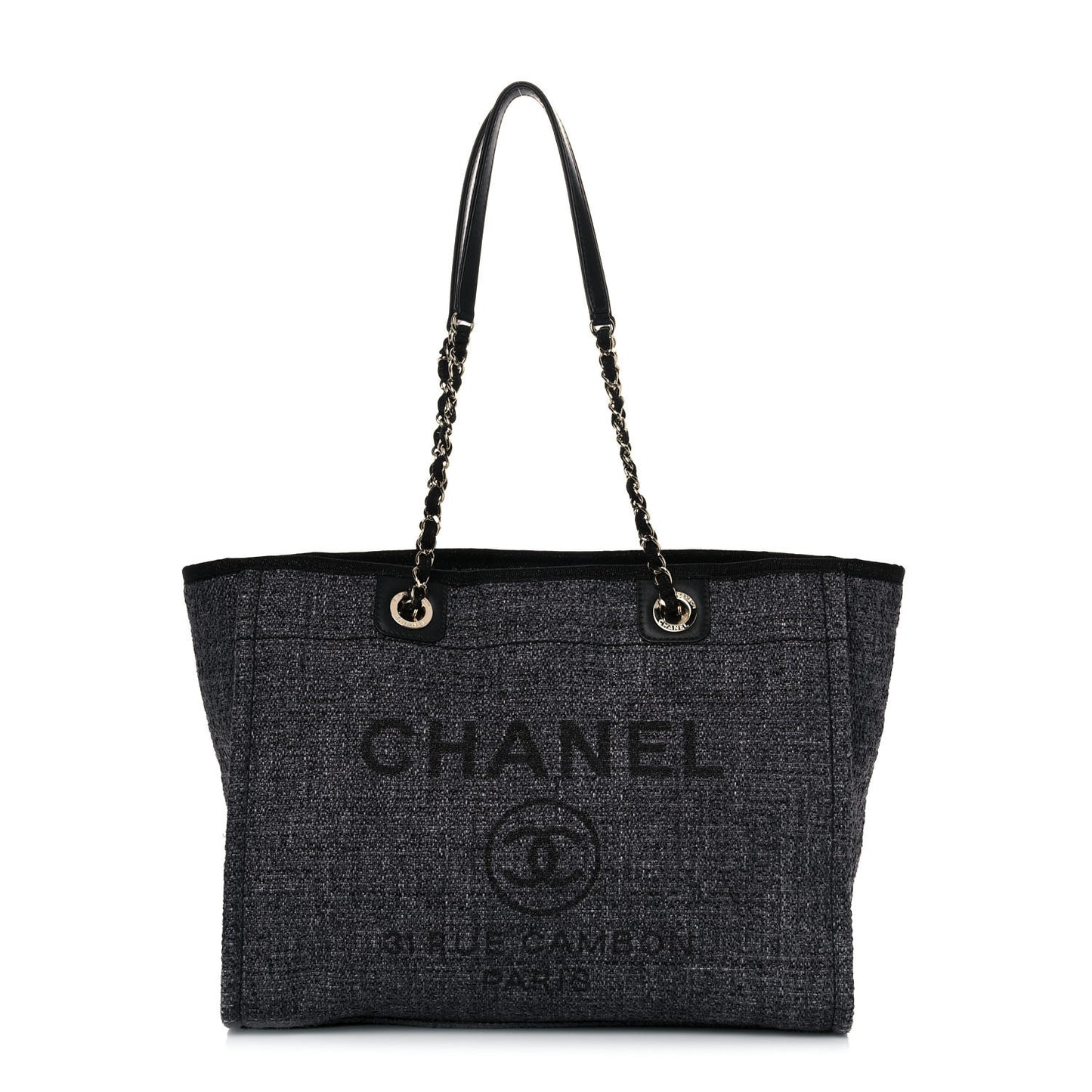 Lurex Boucle Small Deauville Tote Black