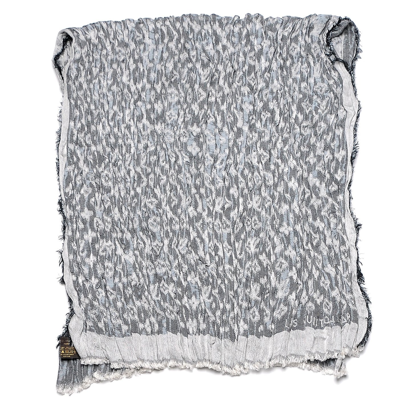 Silk Wool Monogram Ikat Scarf