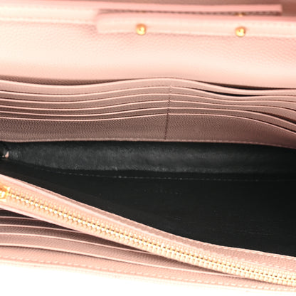 Saint Laurent Grain De Poudre Matelasse Chevron Monogram Chain Wallet Pale Pink 7 of 18