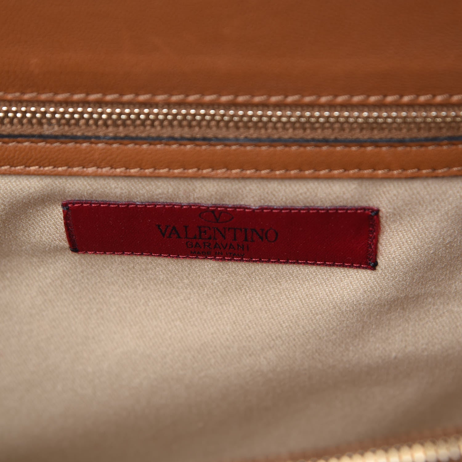 Valentino Garavani Vitello Lace Demetra Satchel Cognac 6 of 18
