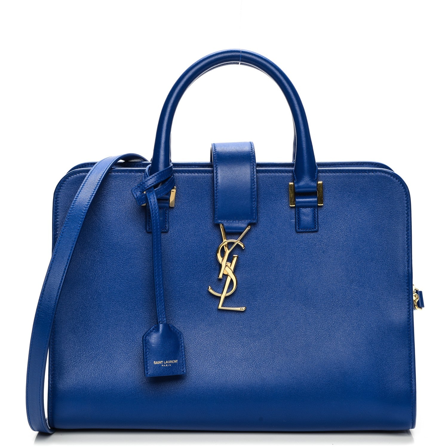 Saint Laurent Calfskin Small Monogram Cabas Blue Majorelle 1 of 7