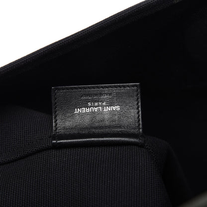 Saint Laurent Canvas Beach Shopping East West Tote Black 8 of 16