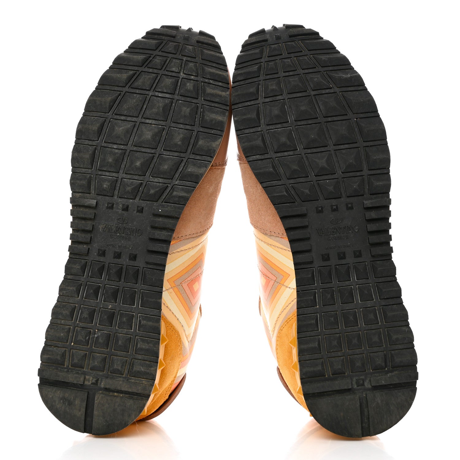 Valentino Garavani Suede Calfskin Native Couture 1975 Womens Rockrunner Sneakers 38.5 Multicolor 5 of 13