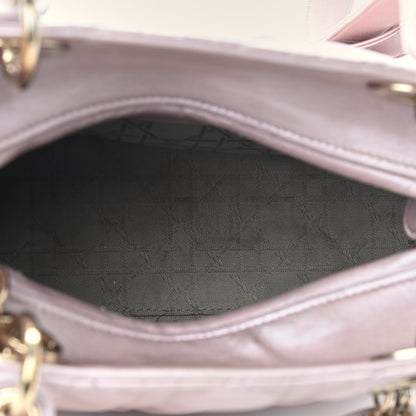 Christian Dior Pearly Lambskin Cannage Medium Lady Dior Lotus 4 of 11