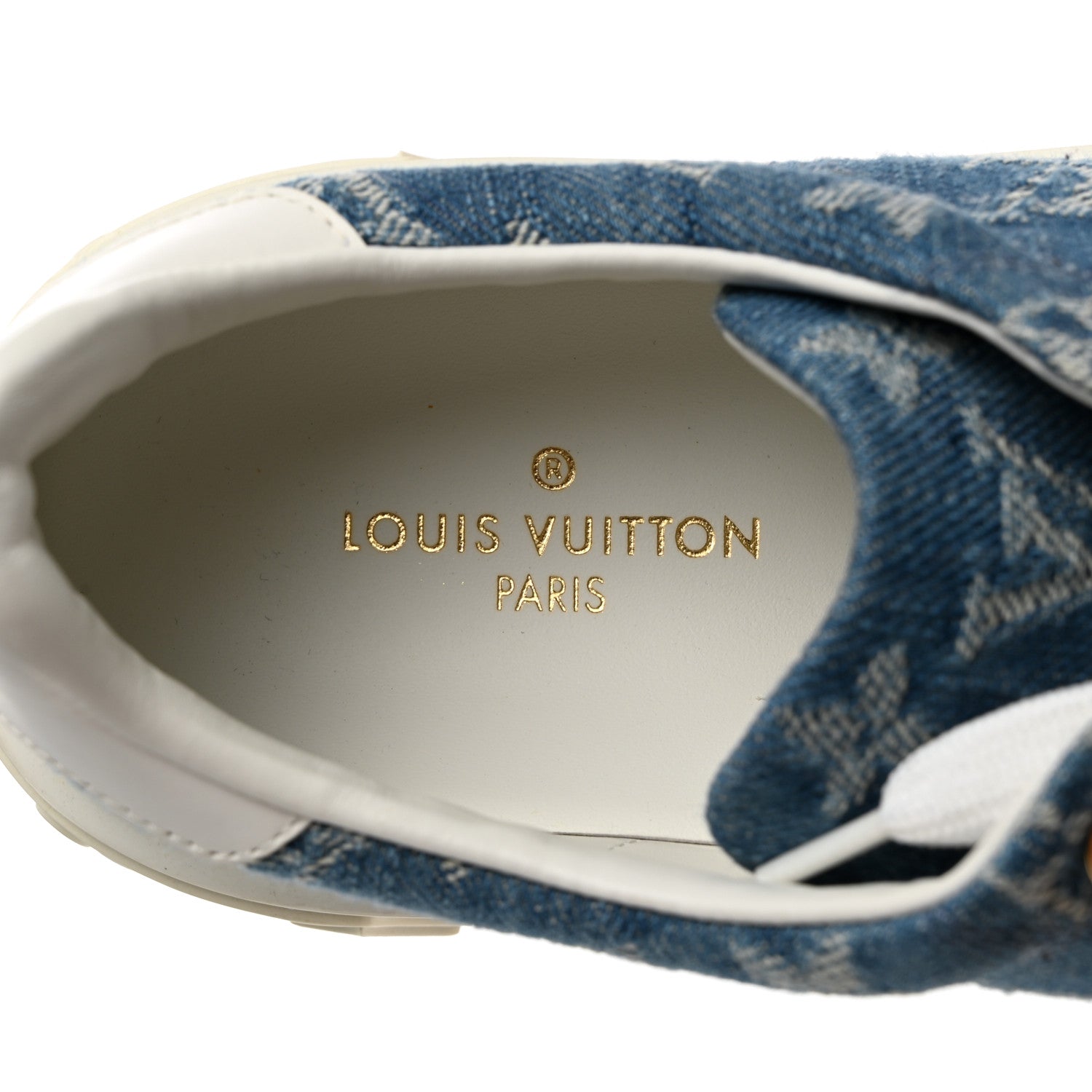 Louis Vuitton Denim Monogram Time Out Sneakers 38 6 of 8