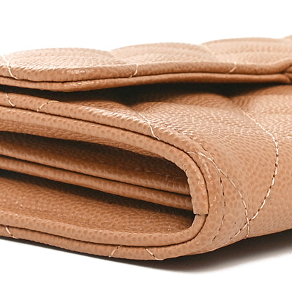 Chanel Caviar Quilted Large Gusset Flap Wallet Beige 10 of 11