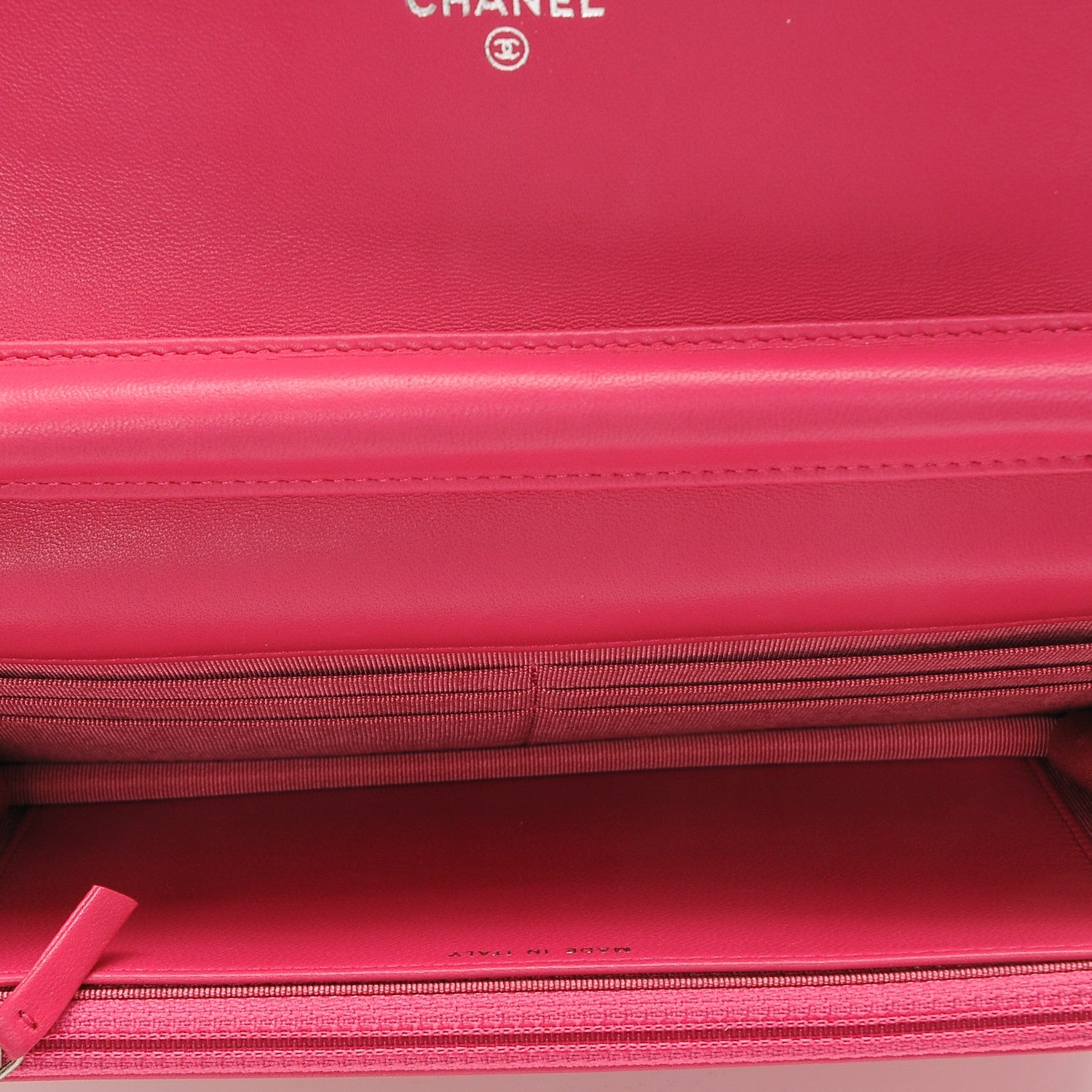 Chanel Lambskin Quilted Wallet On Chain WOC Dark Pink 5 of 8