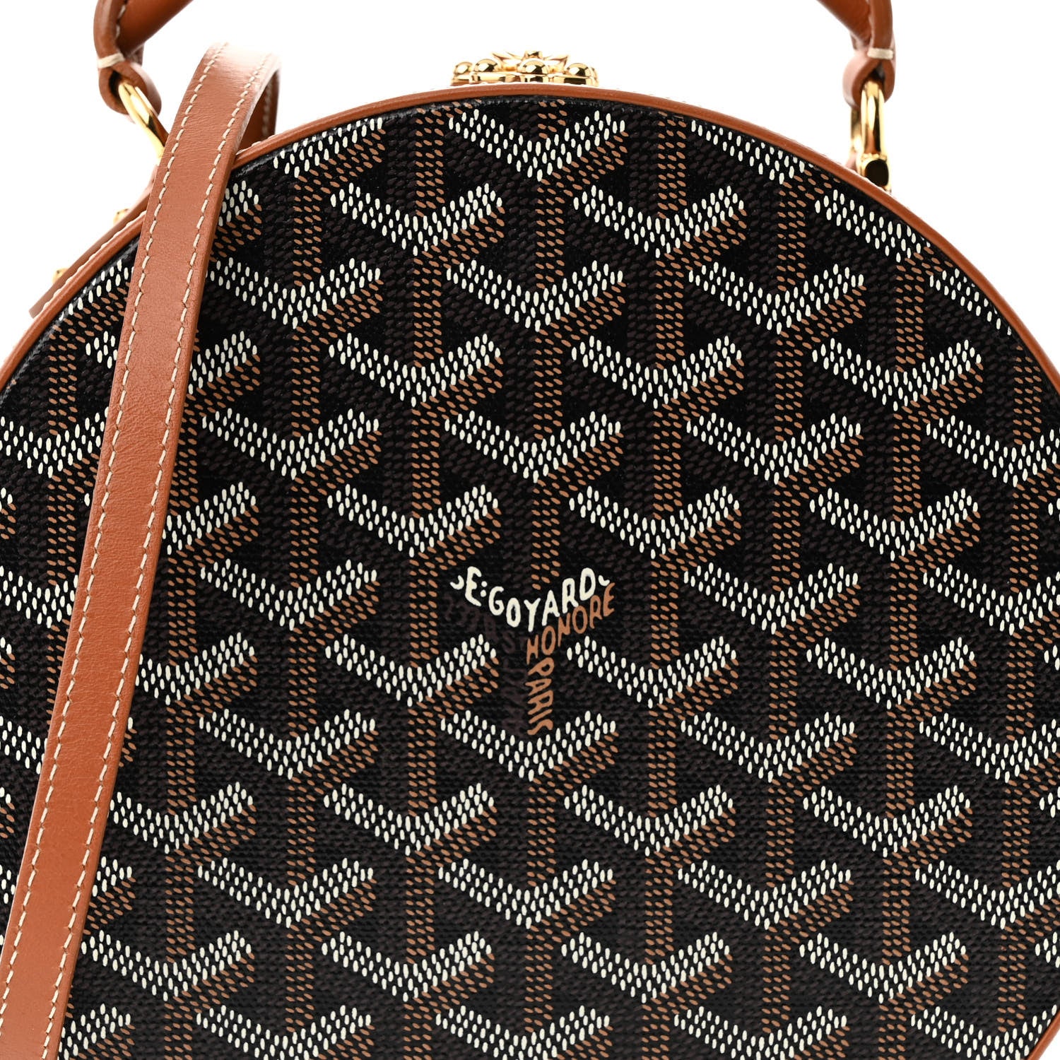 Goyard Goyardine Alto Hatbox Black Gold 7 of 9