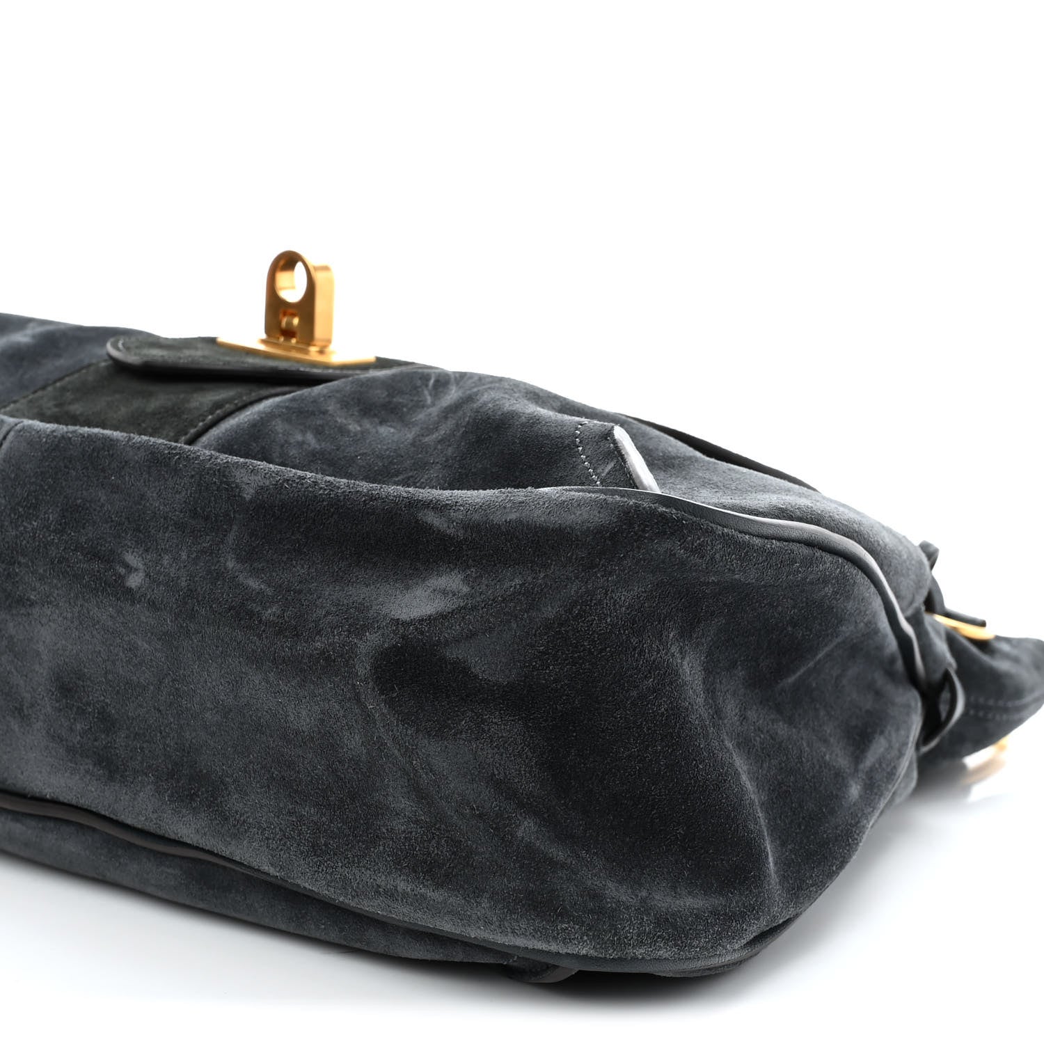 Chloe Suede Medium Lexa Shoulder Bag Silver Blue 9 of 10