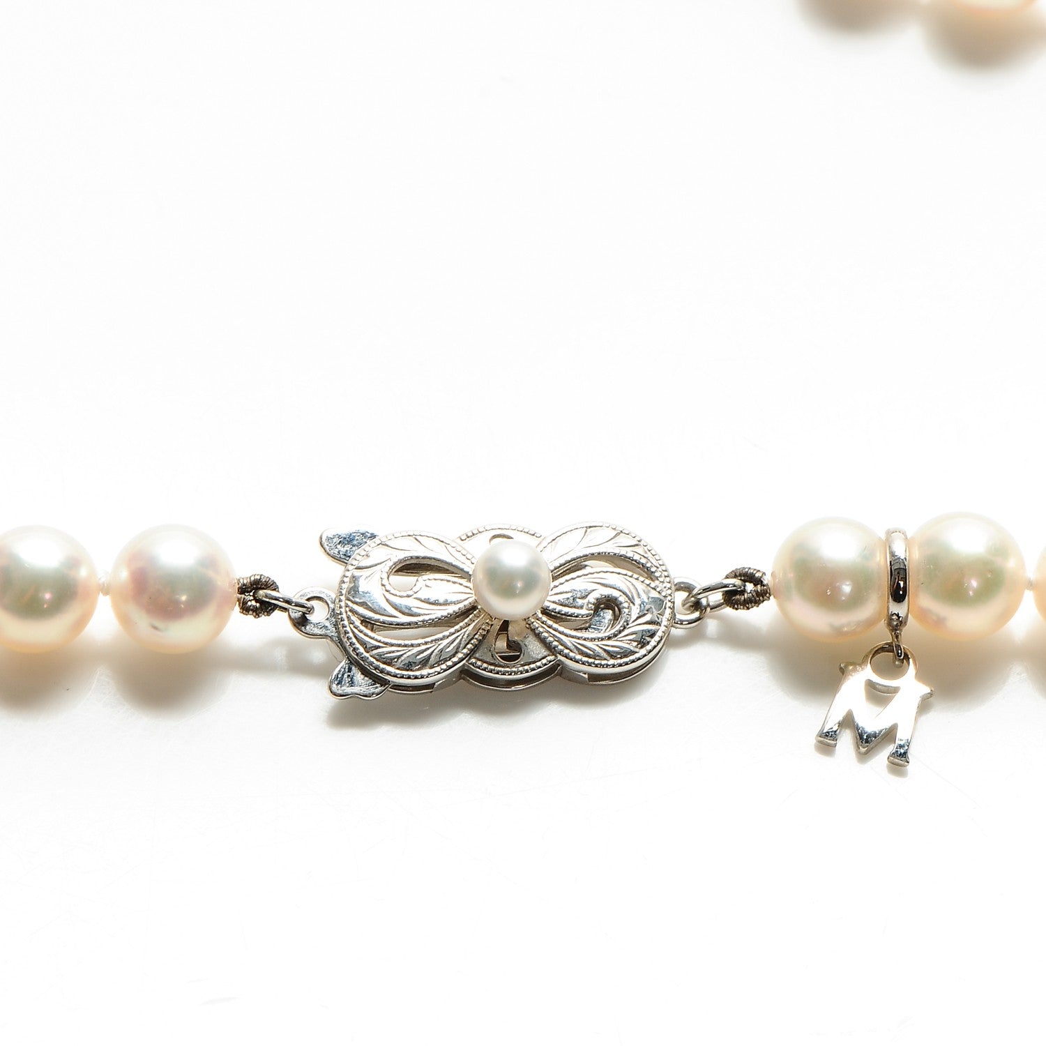 Mikimoto 18K White Gold Pearl 6mm Strand Akoya Necklace 16 4 of 6