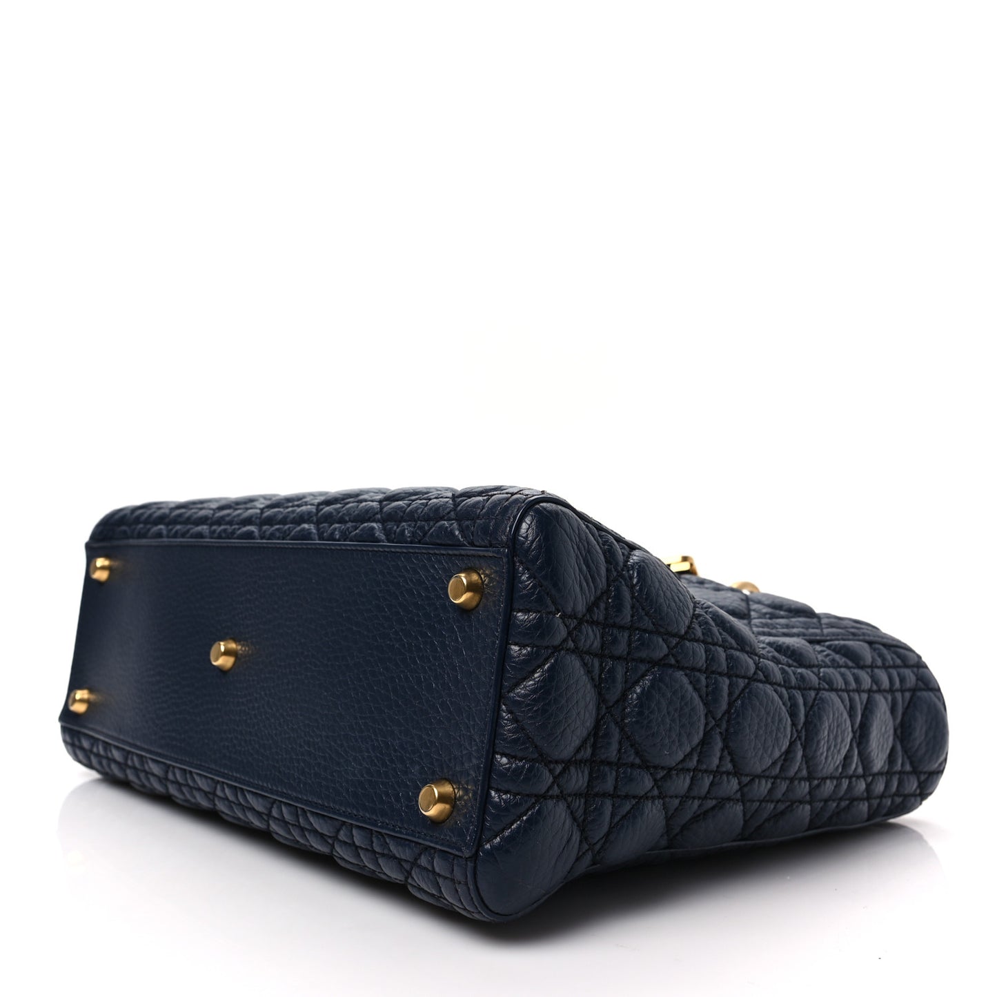 Grained Calfskin Cannage Large Supple Lady Dior Navy