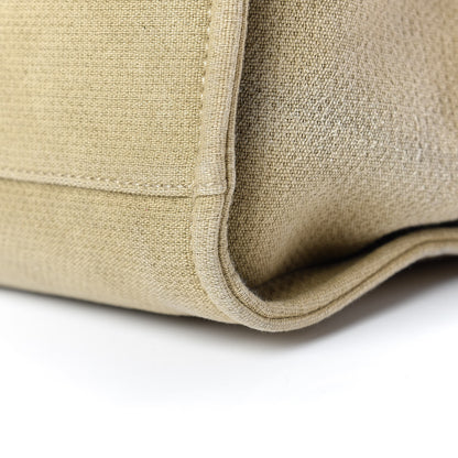 Chanel Canvas Large Deauville Tote Beige Black 14 of 14