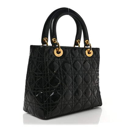 Christian Dior Patent Cannage Medium Lady Dior Black 2 of 10