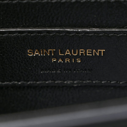 Saint Laurent Box Calfskin Monogram Medium Solferino Satchel Deep Marine 7 of 11