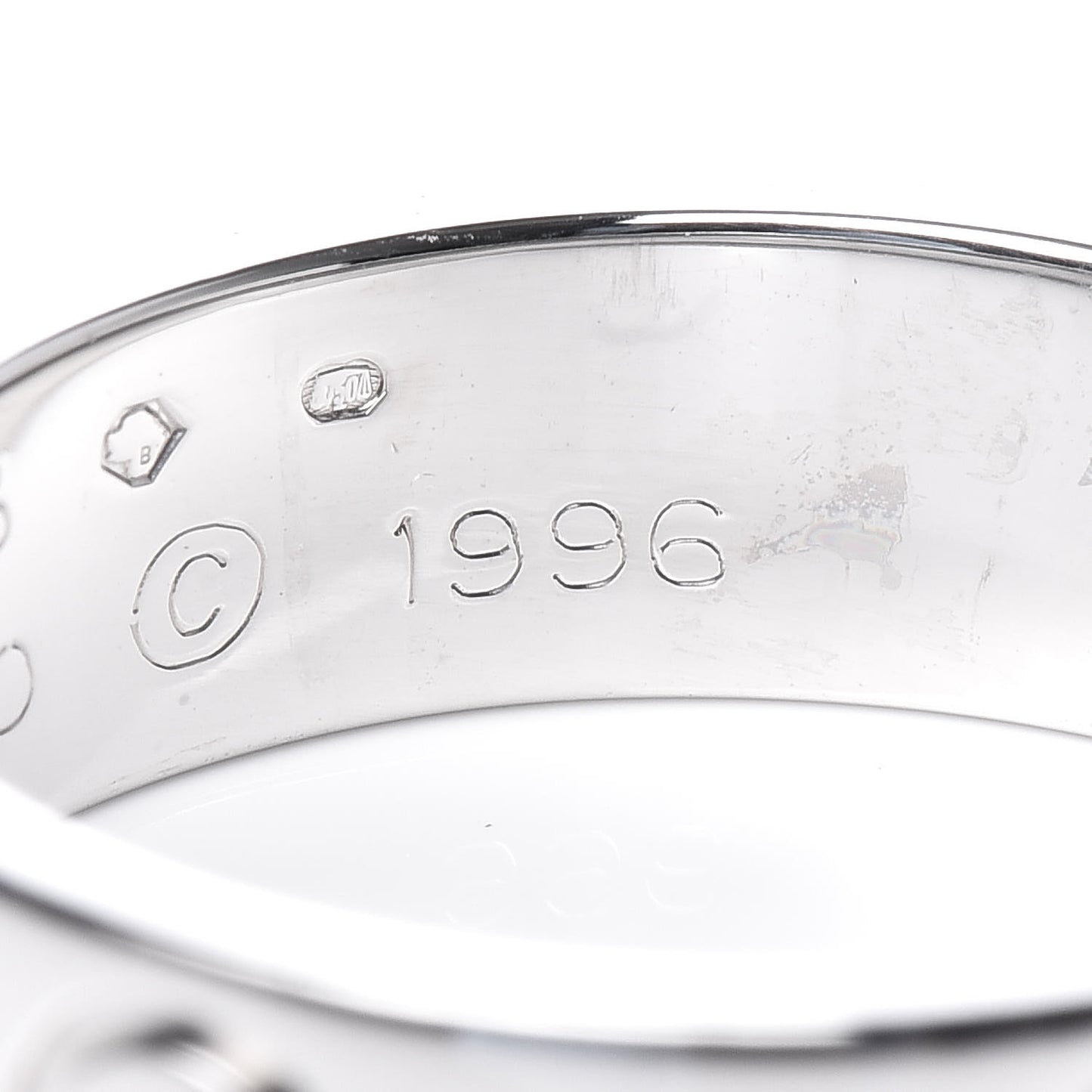 18K White Gold 5.5mm LOVE Ring 53 6.25
