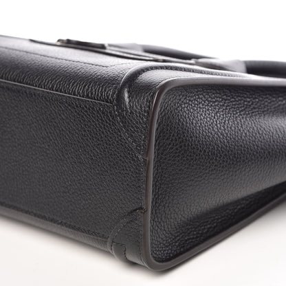 Celine Drummed Calfskin Nano Luggage Black 10 of 10