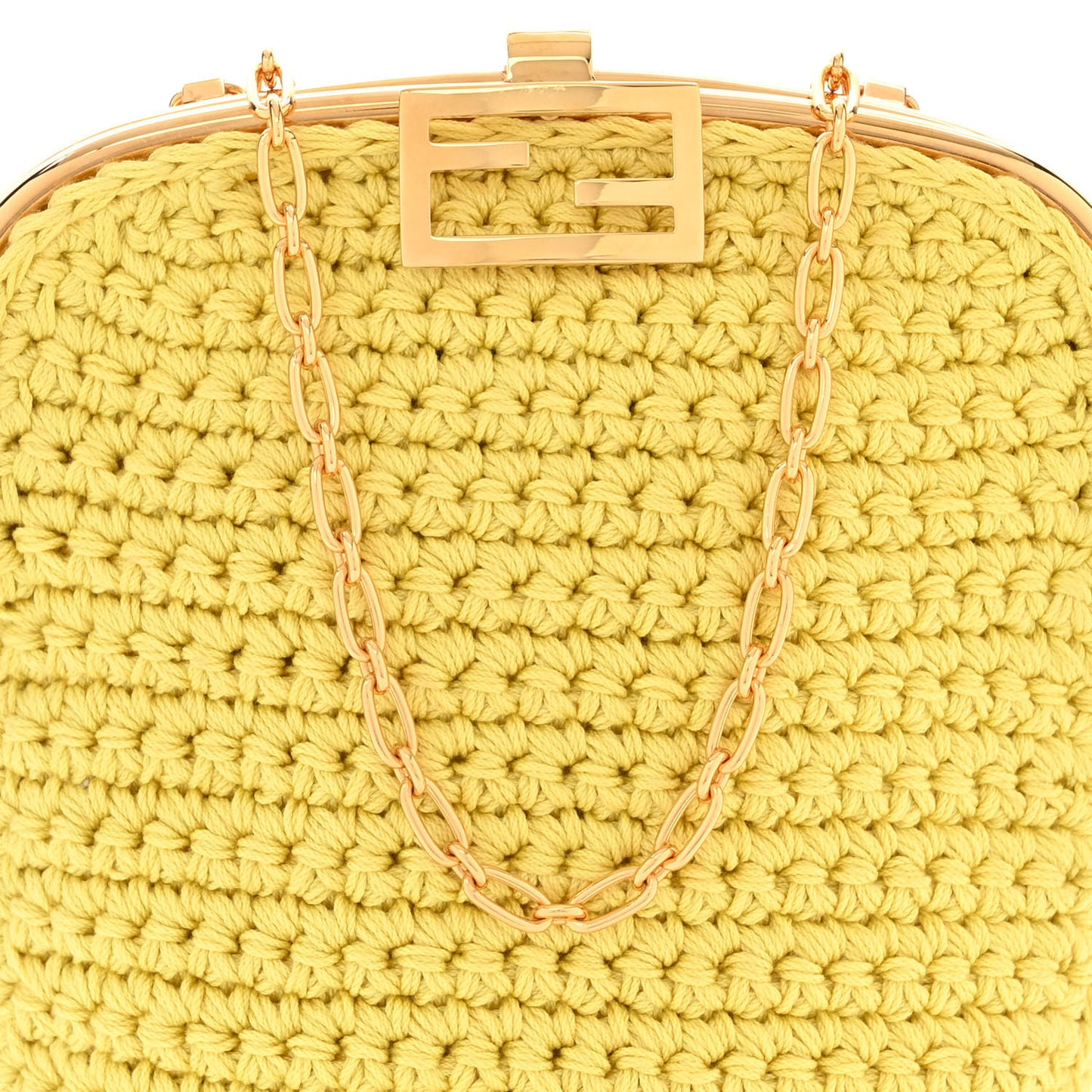 Fabric Crochet Baguette Phone Bag Giallo