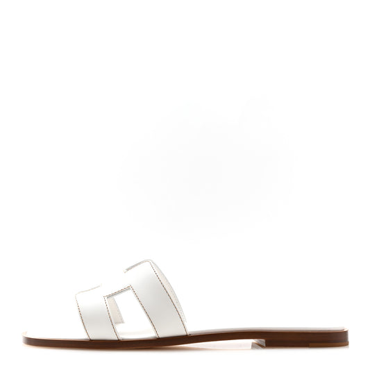 Box Calfskin Oran Sandals 38.5 White
