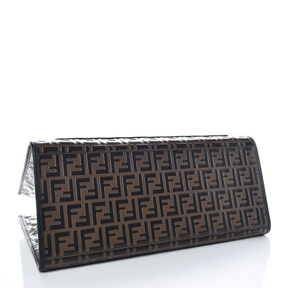 Fendi Vitello Century Wicker Bi-Color FF 1974 Embossed Large Runaway Shopper Tote Maya Black 4 of 9