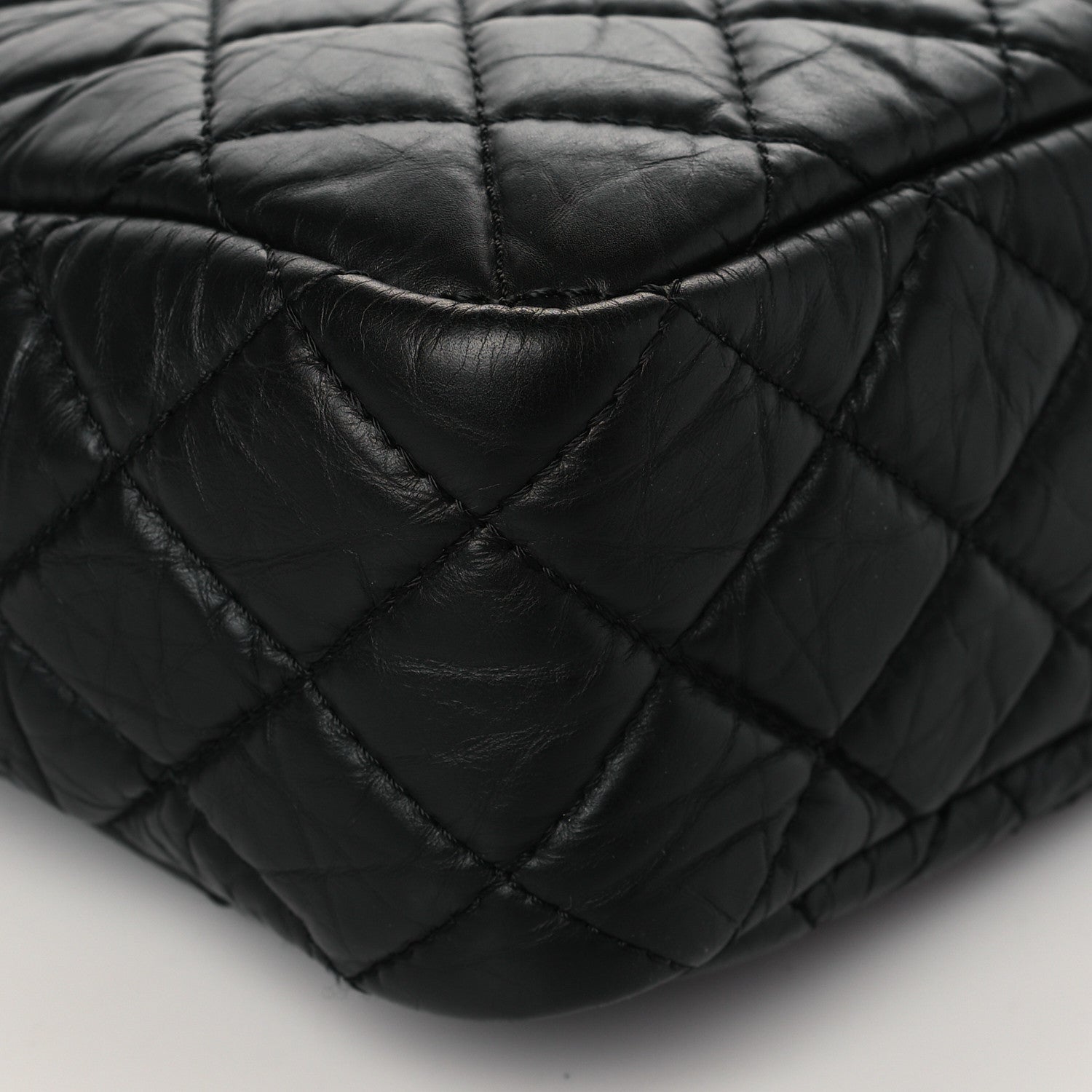 Chanel Aged Calfskin Quilted Large Reissue Camera Case Black 9 of 10