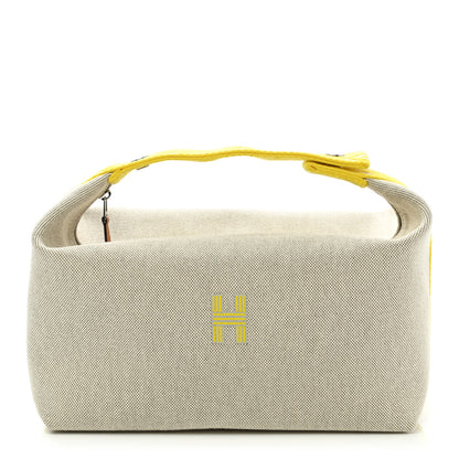 Hermes Canvas Large Bride-A-Brac Pouch Jaune Citron 1 of 9
