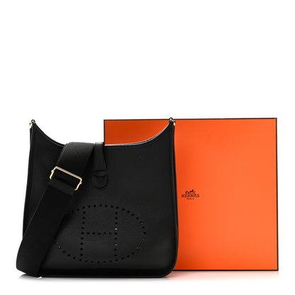 Hermes Taurillon Clemence EVELYNE III PM Black 11 of 11