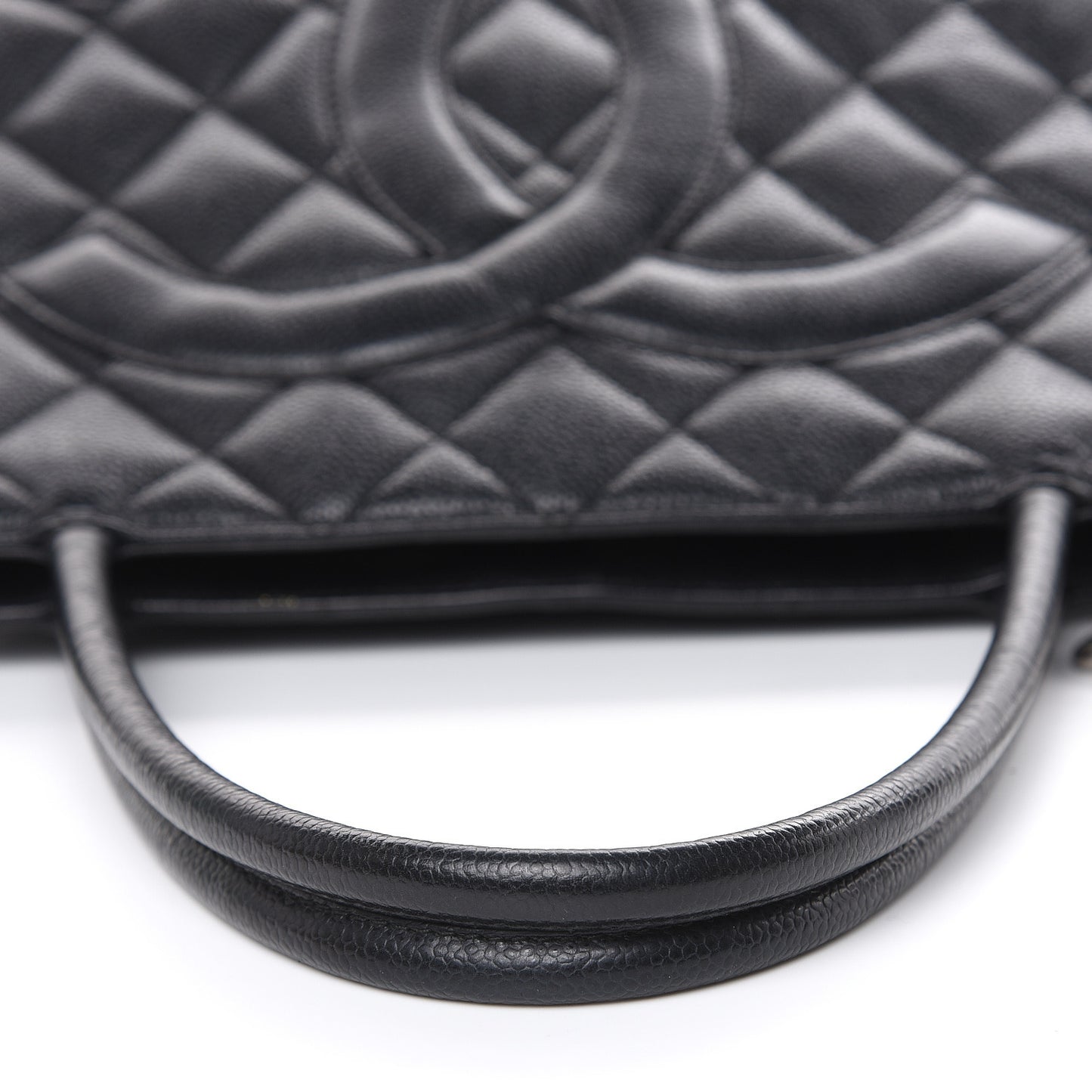 Caviar Quilted Medallion Tote Black