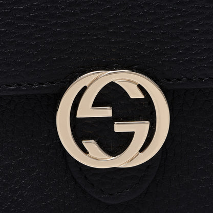 Gucci Dollar Calfskin Interlocking G Chain Wallet Black 9 of 14