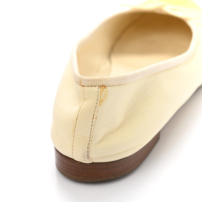 Chanel Lambskin Cap Toe Ballerina Flats 39 White Yellow 9 of 11