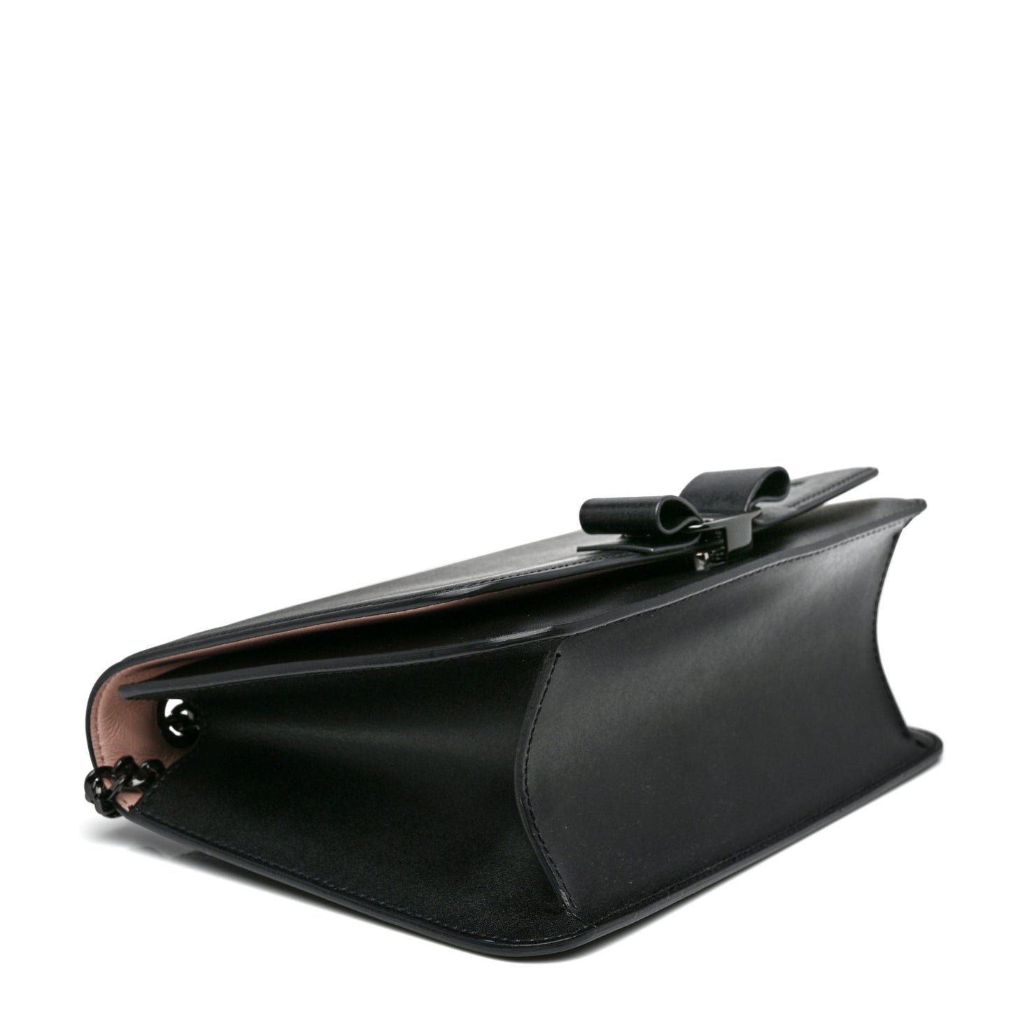 Smooth Calfskin Vara Bow Chain Flap Crossbody Black