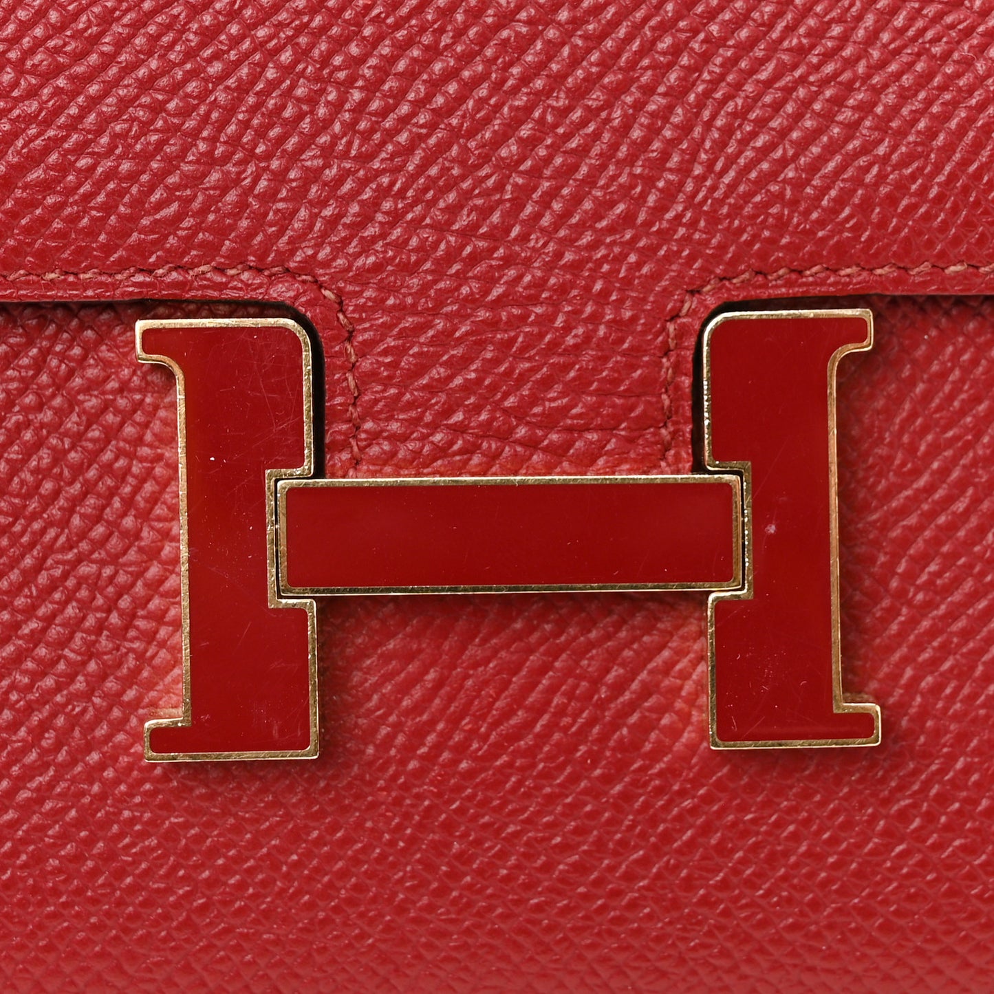 Epsom Enamel Constance Long Wallet Rouge Grenat