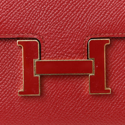 Hermes Epsom Enamel Constance Long Wallet Rouge Grenat 8 of 8