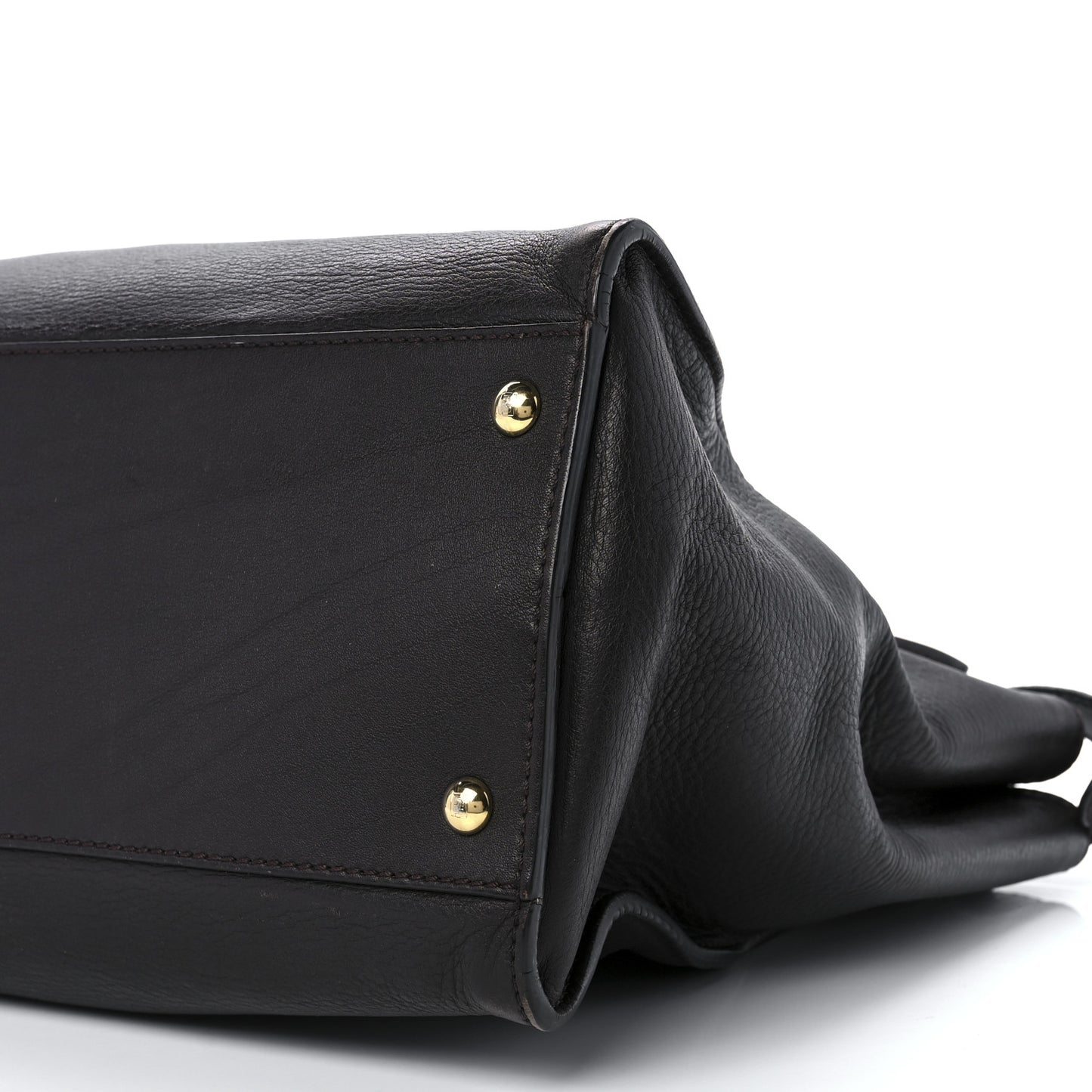 Vitello Dolce Marmol Large Peekaboo Iconic Satchel Ebano Blu Scuro