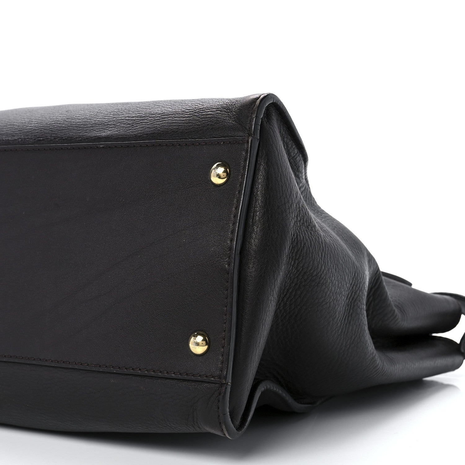 Fendi Vitello Dolce Marmol Large Peekaboo Iconic Satchel Ebano Blu Scuro 14 of 15