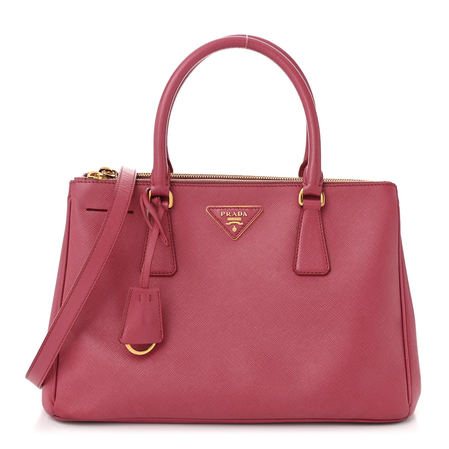 Prada Saffiano Small Galleria Double Zip Tote Peonia 1 of 11
