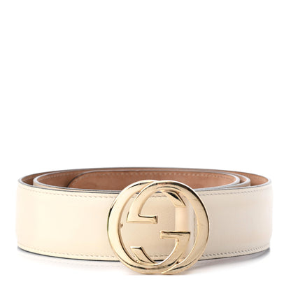 Gucci Calfskin Interlocking G 37mm Belt 90 36 Mystic White 1 of 5