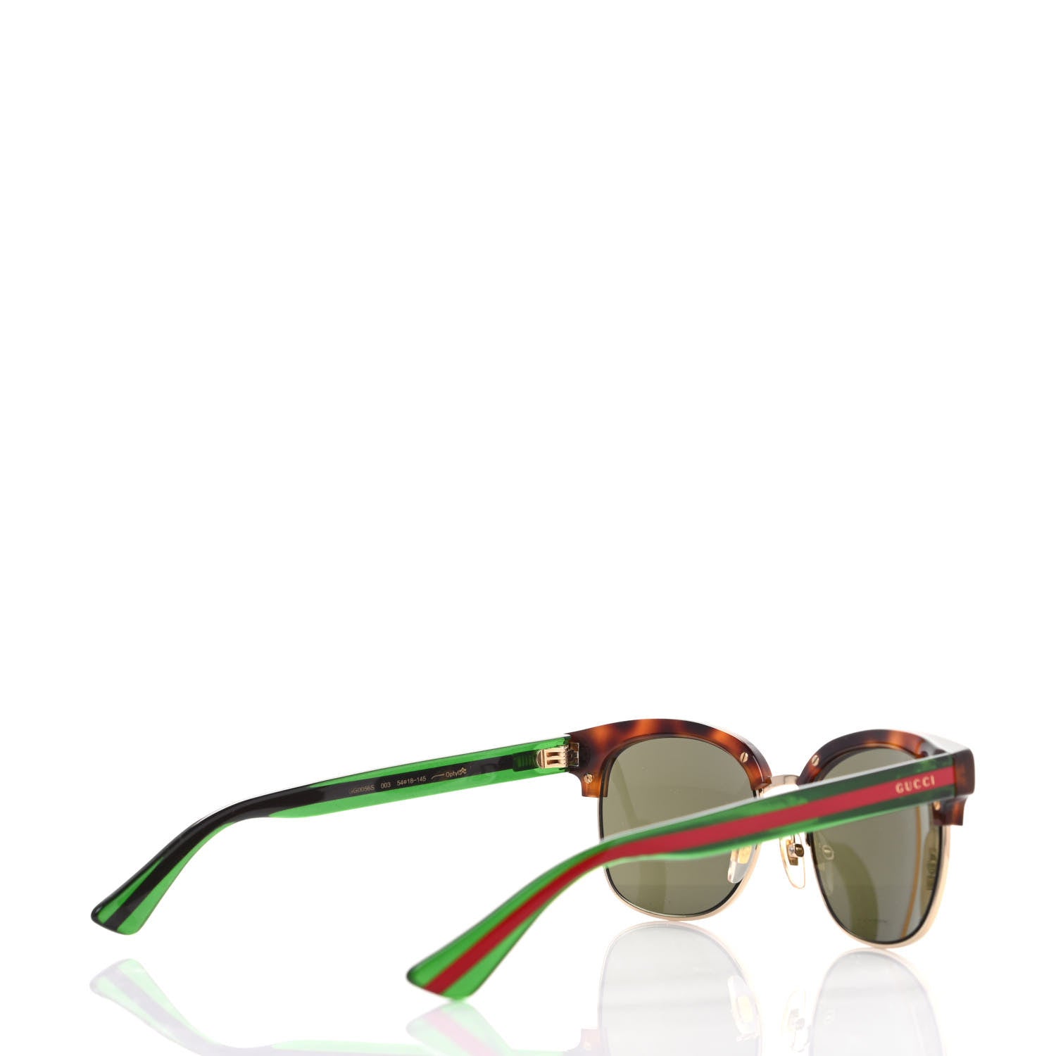 Gucci Acetate Square Frame Web Sunglasses GG0056S Tortoise 4 of 7
