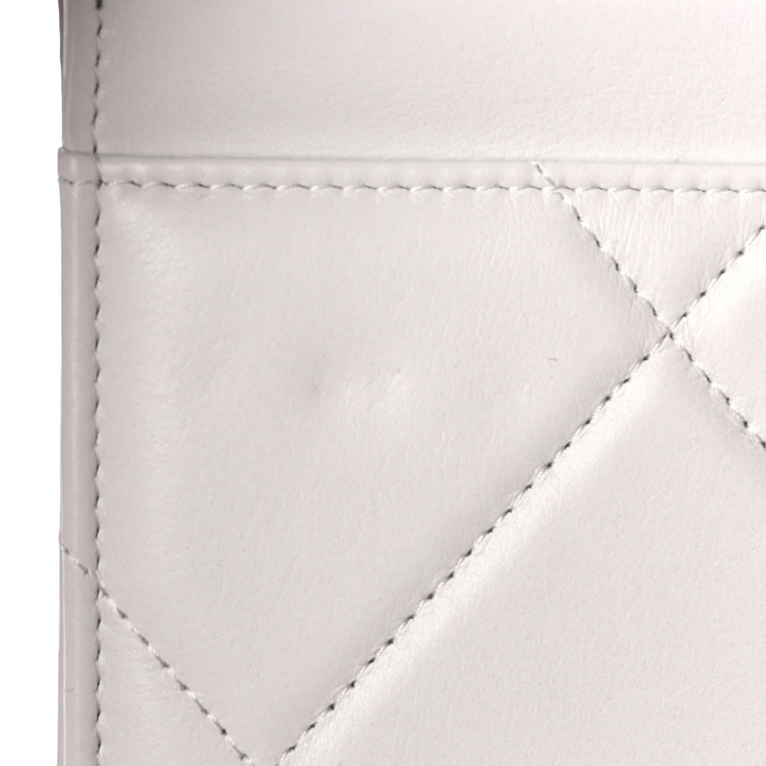 Chanel Glossy Calfskin Quilted Chanel 19 Wallet On Chain WOC White Black 12 of 15